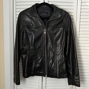 Jones New York Size M Black Leather Jacket